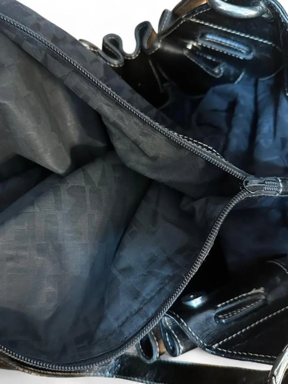 Furla Black Patent leather shoulder bag with silver hardware